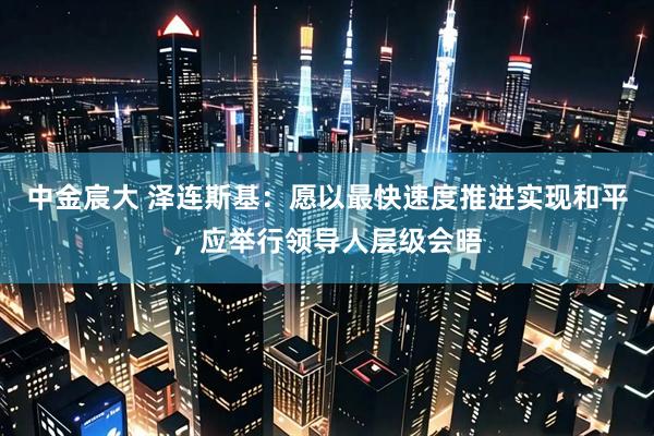 中金宸大 泽连斯基：愿以最快速度推进实现和平，应举行领导人层级会晤