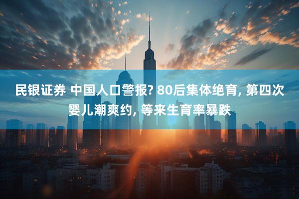 民银证券 中国人口警报? 80后集体绝育, 第四次婴儿潮爽约, 等来生育率暴跌